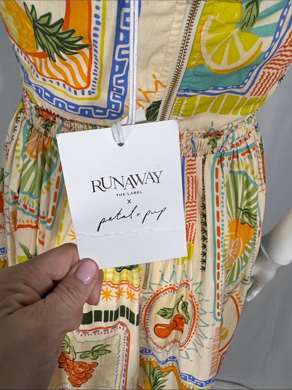 NWT Petal & Pup x Runaway The Label Madeira Dress Agata Fruit Print XS - Picture 15 of 16
